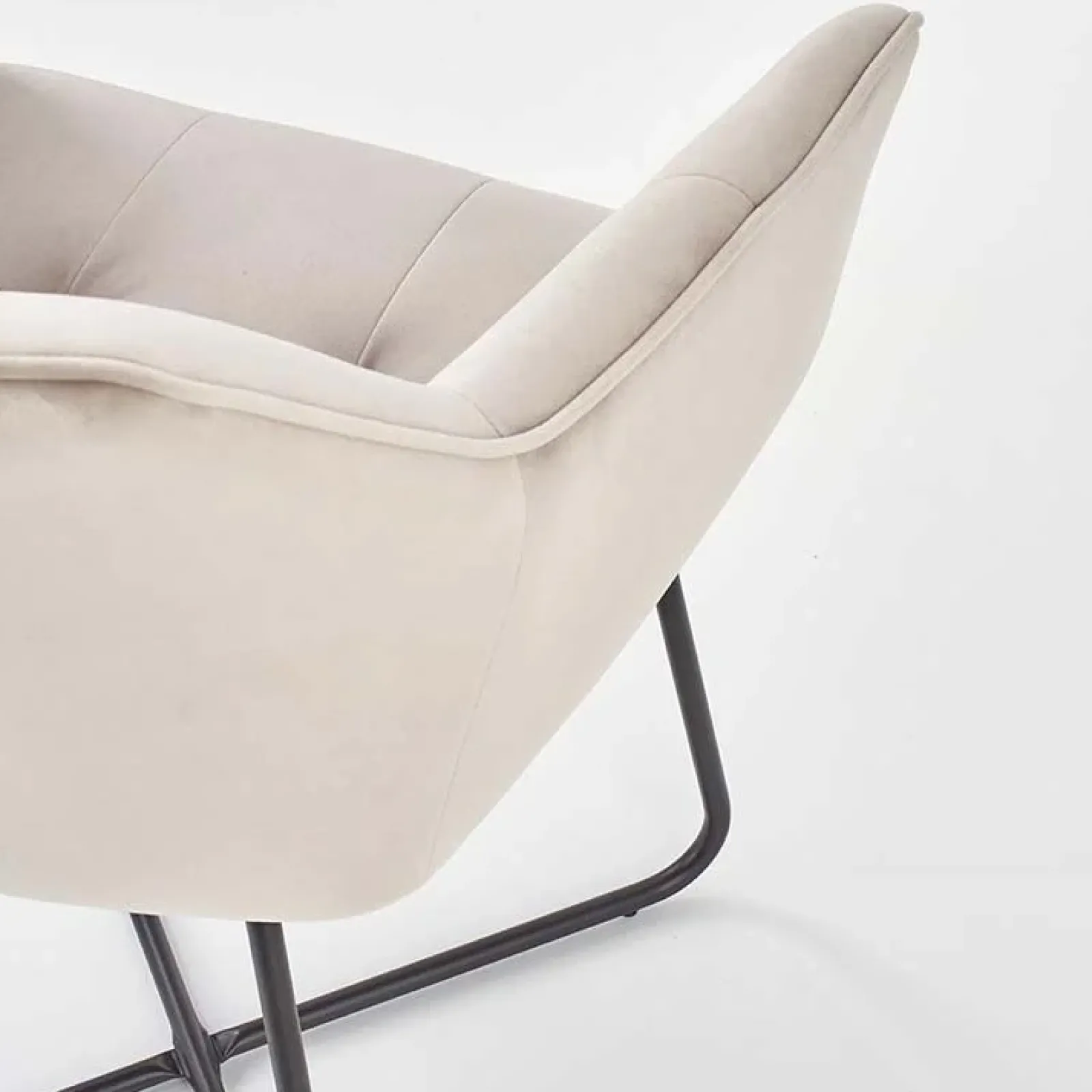 Garnero Arredamenti Sedie In Tessuto-Set 2 sedie imbottite in velluto beige industrial Elsa