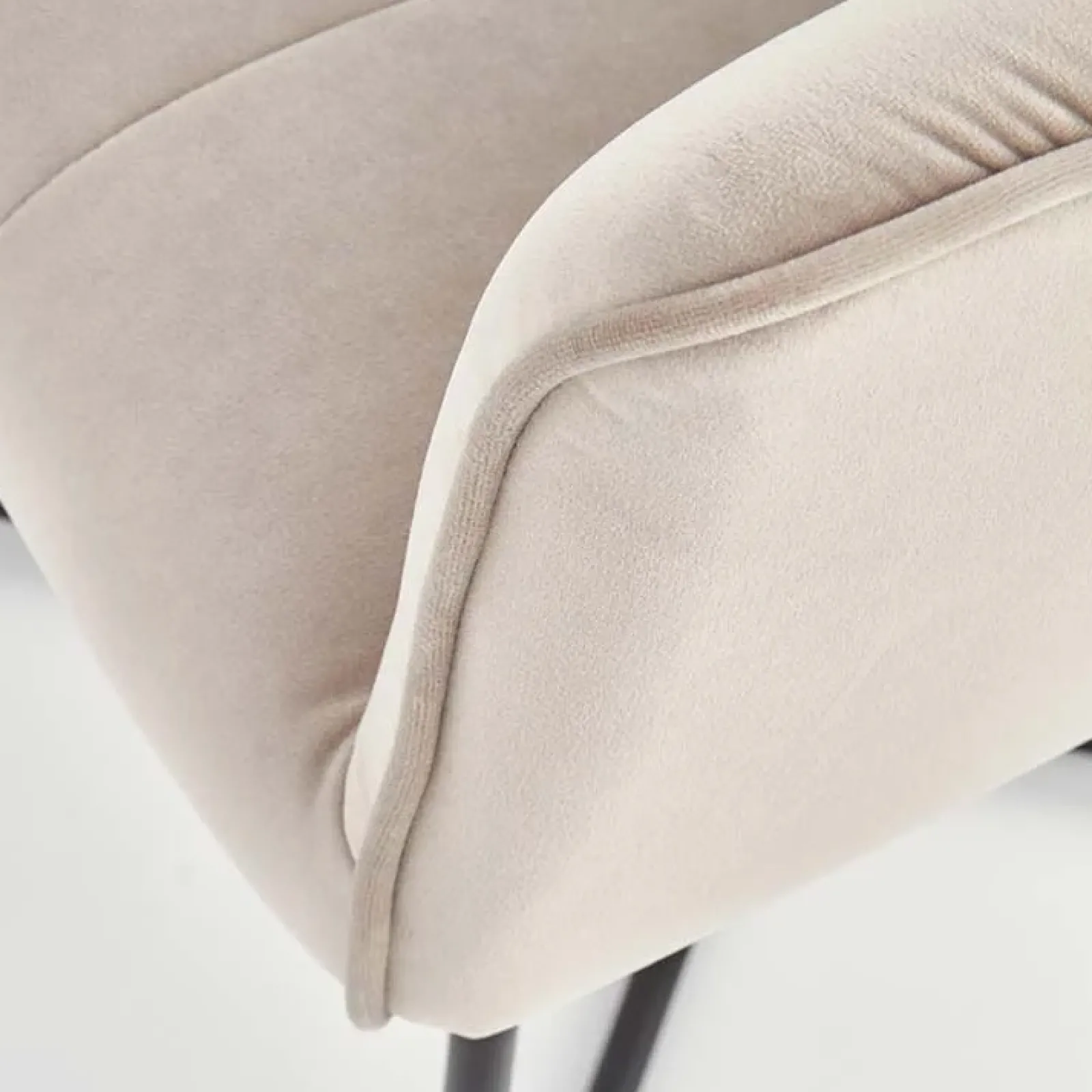 Garnero Arredamenti Sedie In Tessuto-Set 2 sedie imbottite in velluto beige industrial Elsa