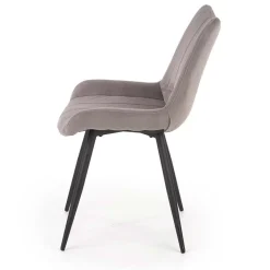 Garnero Arredamenti Sedie In Tessuto-Set 4 sedie imbottite in velluto grigio Leda