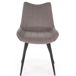 Garnero Arredamenti Sedie In Tessuto-Set 4 sedie imbottite in velluto grigio Leda