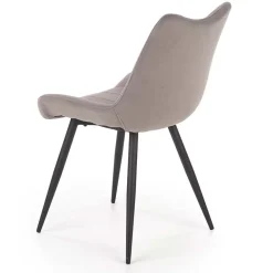 Garnero Arredamenti Sedie In Tessuto-Set 4 sedie imbottite in velluto grigio Leda