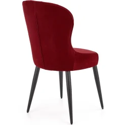 Garnero Arredamenti Sedie In Tessuto-Set 2 sedie imbottite in velluto bordeaux Vera Rosso