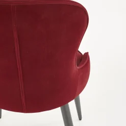 Garnero Arredamenti Sedie In Tessuto-Set 2 sedie imbottite in velluto bordeaux Vera Rosso