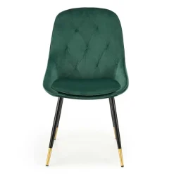 Garnero Arredamenti Sedie In Tessuto-Set 2 sedie imbottite in velluto verde acciaio nero oro Emilia