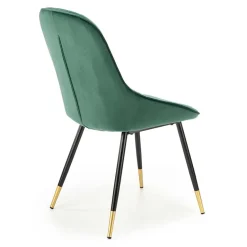 Garnero Arredamenti Sedie In Tessuto-Set 2 sedie imbottite in velluto verde acciaio nero oro Emilia