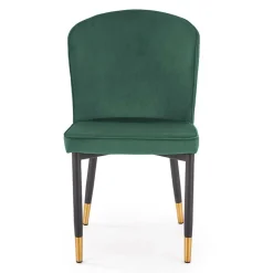 Garnero Arredamenti Sedie In Tessuto-Set 4 sedie imbottite in velluto verde acciaio nero oro Eden