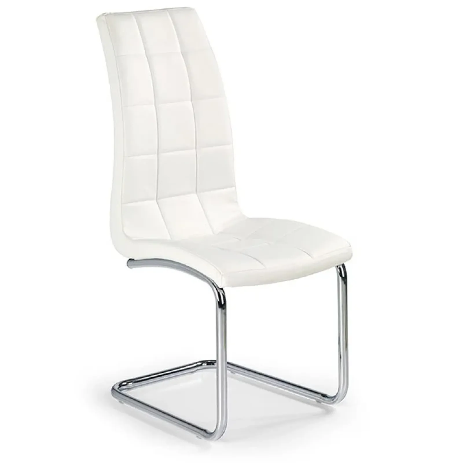 Garnero Arredamenti Sedie Imbottite Ecopelle-Set 4 sedie in ecopelle imbottite bianco con gambe in metallo Gloria