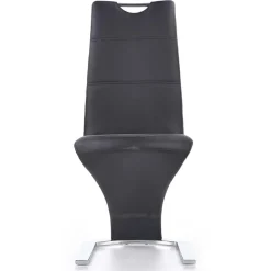 Garnero Arredamenti Sedie Imbottite Ecopelle-Set 2 sedie in ecopelle nero acciaio cromato Sibilla