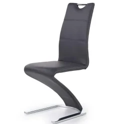 Garnero Arredamenti Sedie Imbottite Ecopelle-Set 2 sedie in ecopelle nero acciaio cromato Sibilla