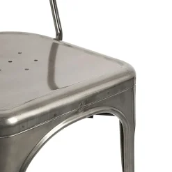 Garnero Arredamenti Sedie In Metallo|Sedie Polipropilene-Set 2 sedie in metallo impilabili grigio laccato Lix Argento