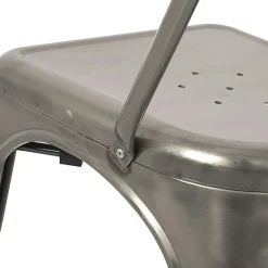 Garnero Arredamenti Sedie In Metallo|Sedie Polipropilene-Set 2 sedie in metallo impilabili grigio laccato Lix Argento