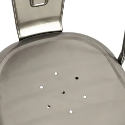 Garnero Arredamenti Sedie In Metallo|Sedie Polipropilene-Set 2 sedie in metallo impilabili grigio laccato Lix Argento