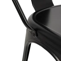 Garnero Arredamenti Sedie In Metallo-Set 2 sedie in metallo impilabili opaco Lix Nero