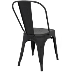 Garnero Arredamenti Sedie In Metallo-Set 2 sedie in metallo impilabili opaco Lix Nero