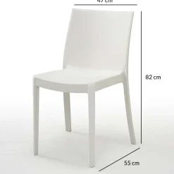 Garnero Arredamenti Sedie Polipropilene-Set 4 sedie in polipropilene impilabili bianco Olbia
