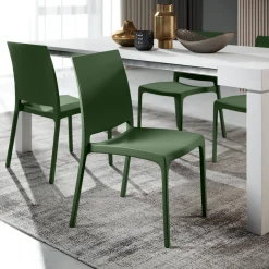 Garnero Arredamenti Sedie Polipropilene-Set 4 sedie in polipropilene impilabili Tape Gihome® Verde