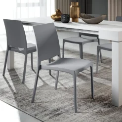 Garnero Arredamenti Sedie Polipropilene-Set 4 sedie in polipropilene impilabili grigia Tape Gihome® Grigio
