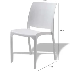 Garnero Arredamenti Sedie Polipropilene-Set 4 sedie in polipropilene impilabili bianca Tape Gihome® Bianco
