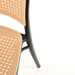 Garnero Arredamenti Sedie Polipropilene-Set 4 sedie in rattan moderne naturale nero Milly