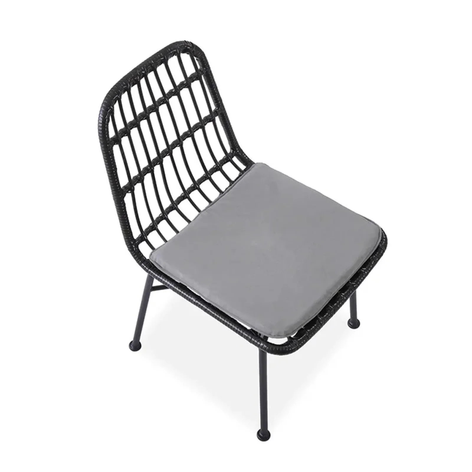 Garnero Arredamenti Sedie Polipropilene-Set 4 sedie moderne da soggiorno in rattan nero Alicia