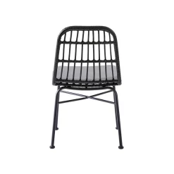 Garnero Arredamenti Sedie Polipropilene-Set 4 sedie moderne da soggiorno in rattan nero Alicia