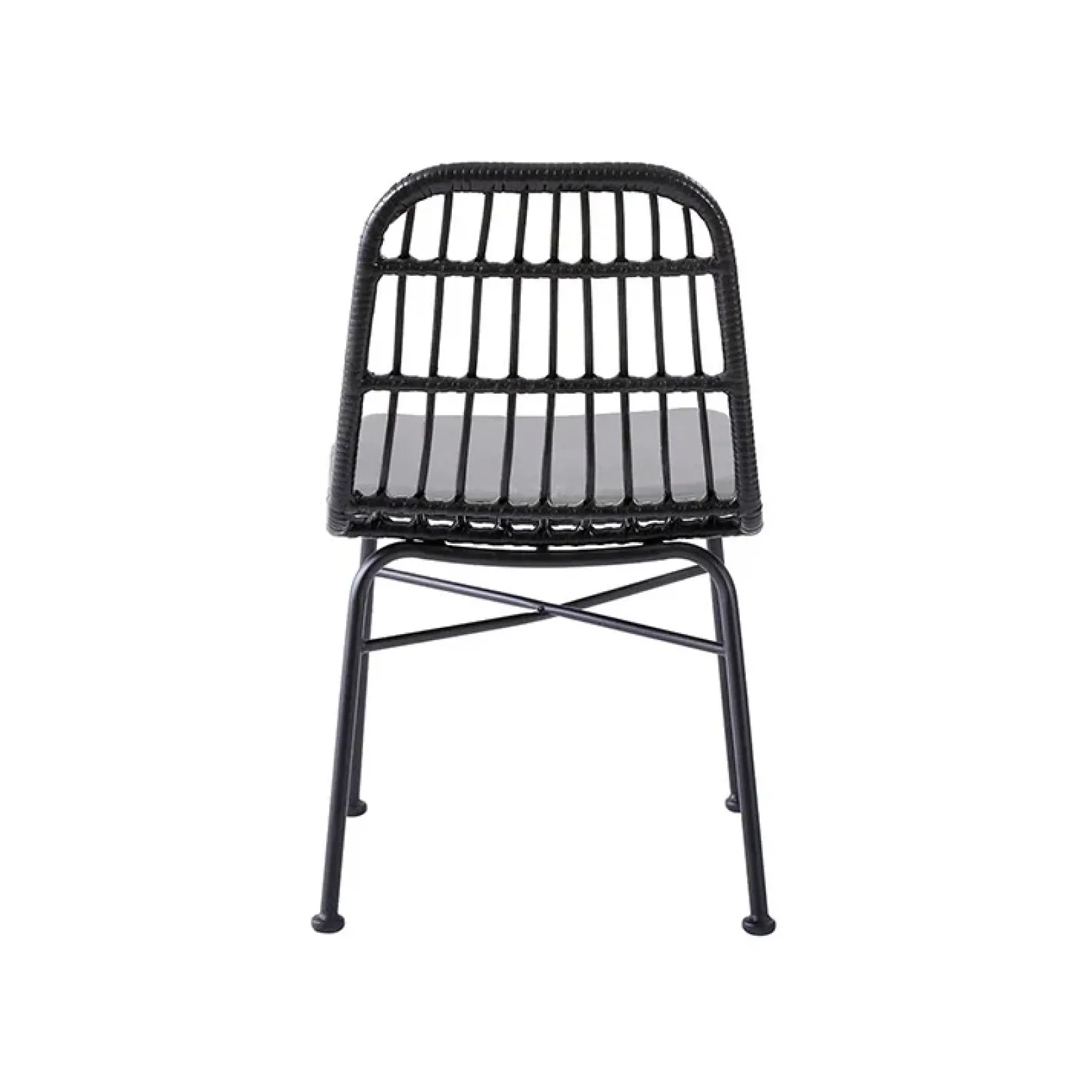 Garnero Arredamenti Sedie Polipropilene-Set 4 sedie moderne da soggiorno in rattan nero Alicia