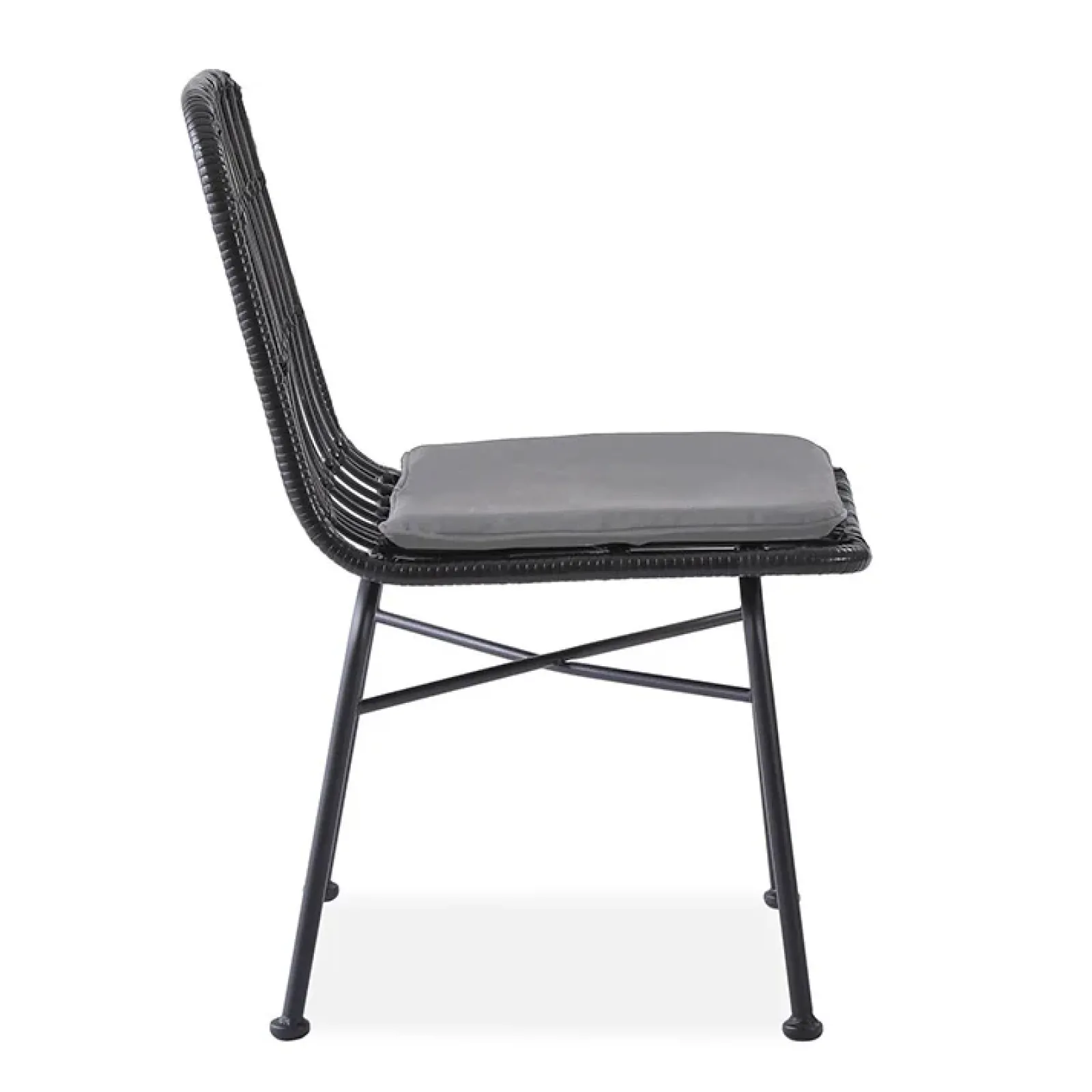 Garnero Arredamenti Sedie Polipropilene-Set 4 sedie moderne da soggiorno in rattan nero Alicia