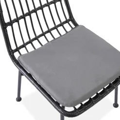 Garnero Arredamenti Sedie Polipropilene-Set 4 sedie moderne da soggiorno in rattan nero Alicia