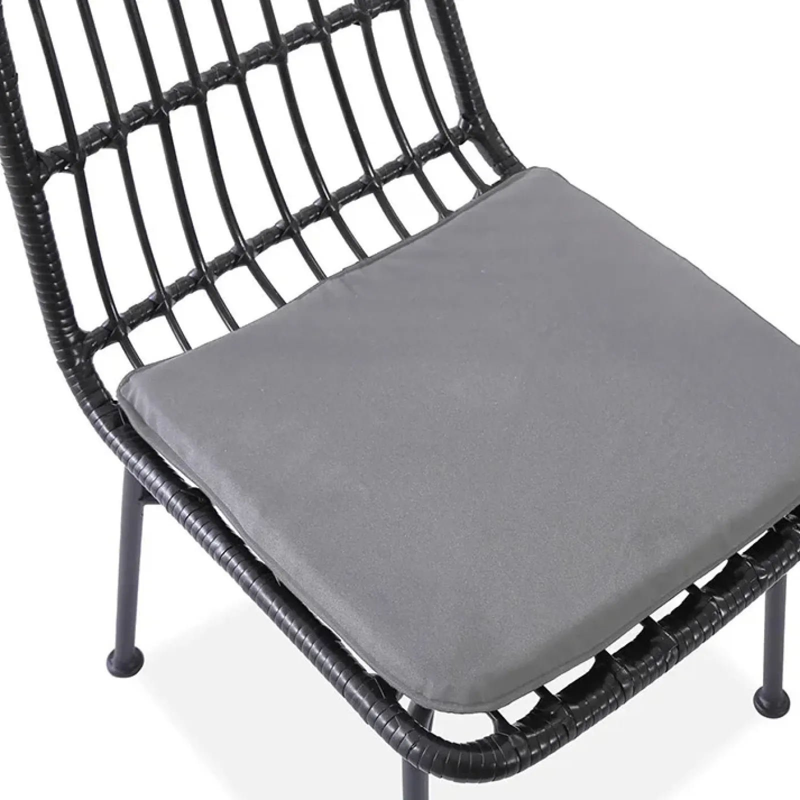 Garnero Arredamenti Sedie Polipropilene-Set 4 sedie moderne da soggiorno in rattan nero Alicia