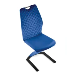 Garnero Arredamenti Sedie In Tessuto-Set 2 sedie moderne imbottite in velluto acciaio nero Juliet Blu