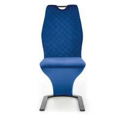 Garnero Arredamenti Sedie In Tessuto-Set 2 sedie moderne imbottite in velluto acciaio nero Juliet Blu