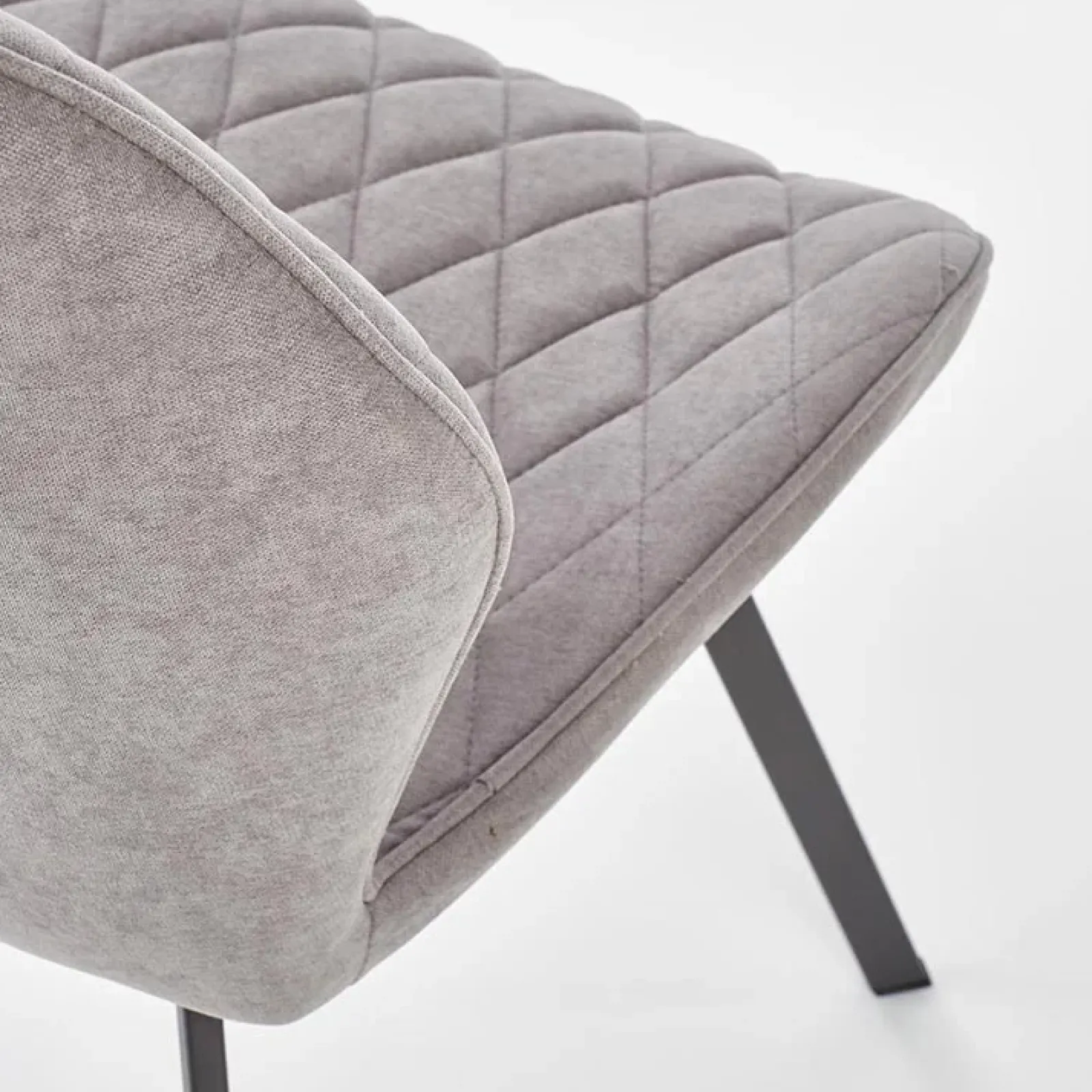 Garnero Arredamenti Sedie In Tessuto-Set 4 sedie moderne imbottite in tessuto grigio Raven