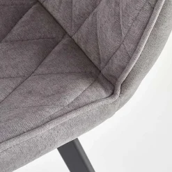 Garnero Arredamenti Sedie In Tessuto-Set 4 sedie moderne imbottite in tessuto grigio Raven