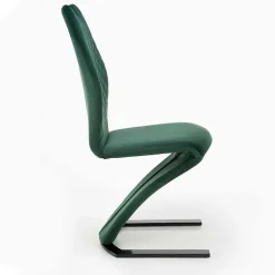 Garnero Arredamenti Sedie In Tessuto-Set 2 sedie moderne imbottite in velluto acciaio nero Juliet Verde