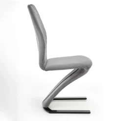 Garnero Arredamenti Sedie In Tessuto-Set 2 sedie moderne imbottite in velluto acciaio nero Juliet Grigio