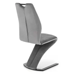 Garnero Arredamenti Sedie In Tessuto-Set 2 sedie moderne imbottite in velluto acciaio nero Juliet Grigio