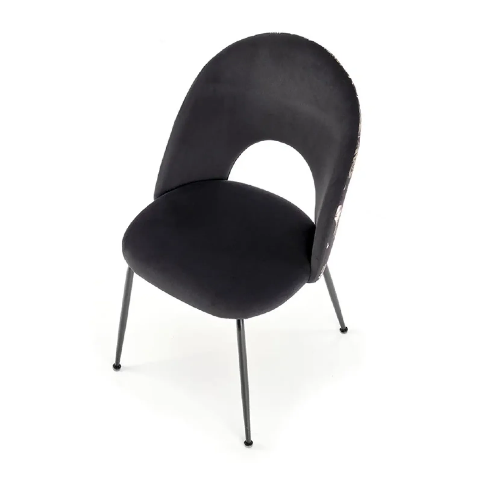 Garnero Arredamenti Sedie In Tessuto-Set 4 sedie moderne in tessuto nera multicolore Pablo