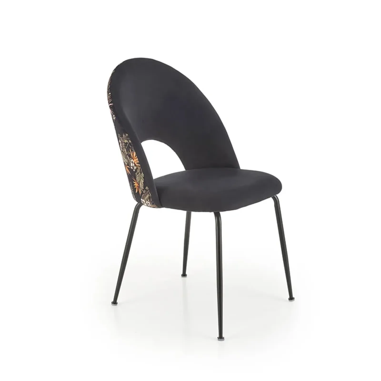 Garnero Arredamenti Sedie In Tessuto-Set 4 sedie moderne in tessuto nera multicolore Pablo