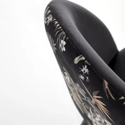 Garnero Arredamenti Sedie In Tessuto-Set 4 sedie moderne in tessuto nera multicolore Pablo