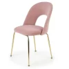 Garnero Arredamenti Sedie In Tessuto-Set 4 sedie moderne in velluto rosa con gambe acciaio oro Jamila