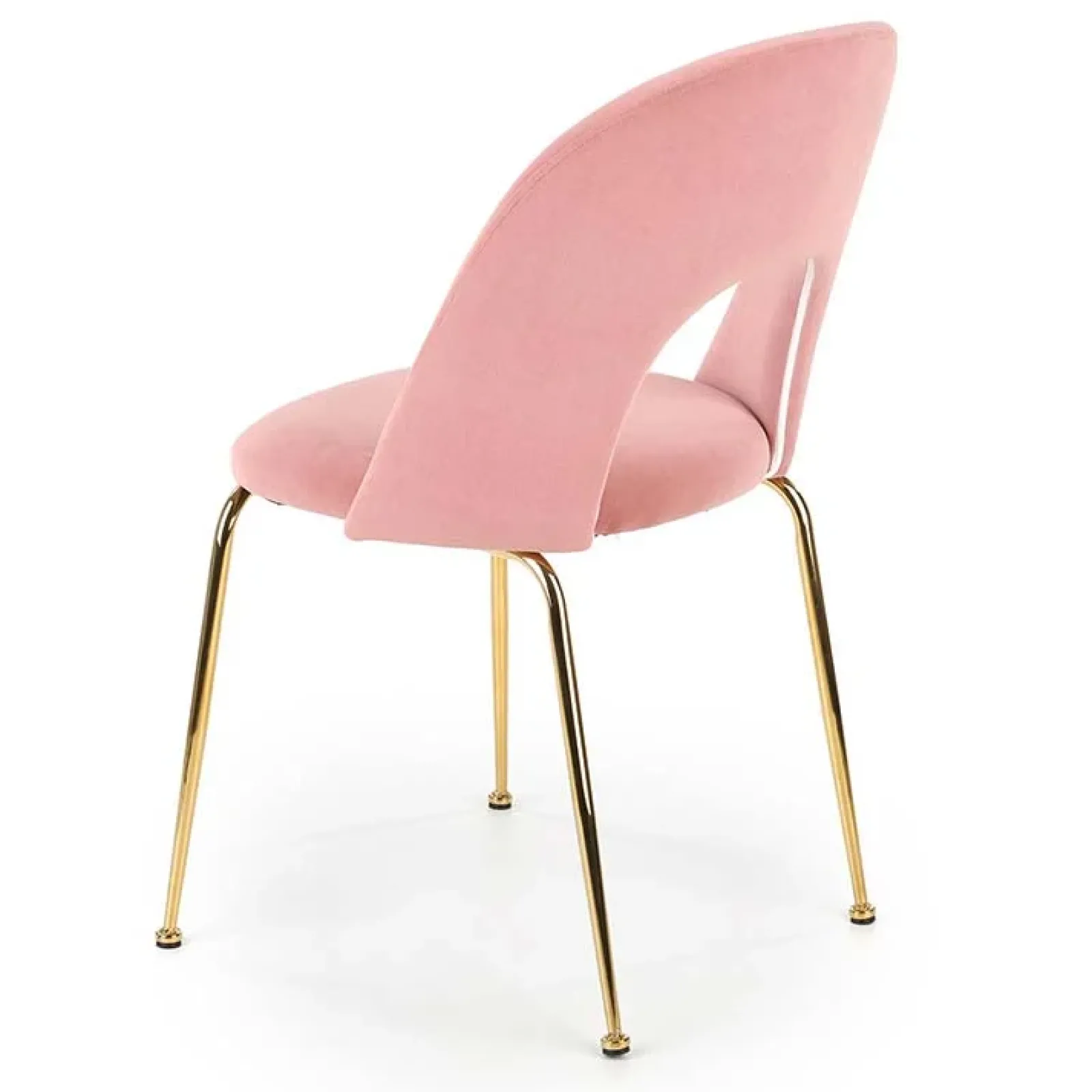 Garnero Arredamenti Sedie In Tessuto-Set 4 sedie moderne in velluto rosa con gambe acciaio oro Jamila