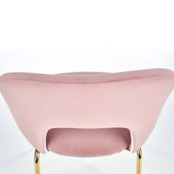 Garnero Arredamenti Sedie In Tessuto-Set 4 sedie moderne in velluto rosa con gambe acciaio oro Jamila