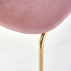 Garnero Arredamenti Sedie In Tessuto-Set 4 sedie moderne in velluto rosa con gambe acciaio oro Jamila