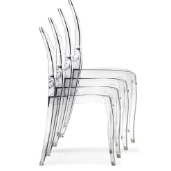 Garnero Arredamenti Sedie Trasparenti E Plexiglass-Set 6 sedie policarbonato trasparente impilabili Elisabeth Gihome®