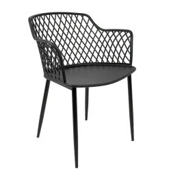 Garnero Arredamenti Sedie Polipropilene-Set 2 sedie polipropilene design con braccioli nero opaco Messina