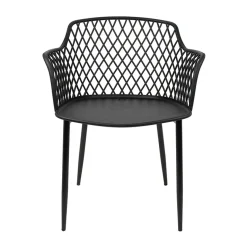 Garnero Arredamenti Sedie Polipropilene-Set 2 sedie polipropilene design con braccioli nero opaco Messina