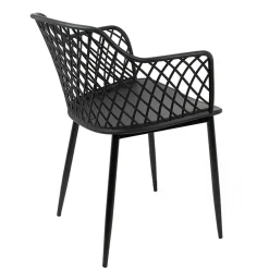 Garnero Arredamenti Sedie Polipropilene-Set 2 sedie polipropilene design con braccioli nero opaco Messina