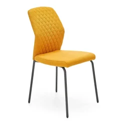 Garnero Arredamenti Sedie In Tessuto-Set 4 sedie sala moderne in tessuto Corvo Senape