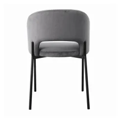 Garnero Arredamenti Sedie In Tessuto-Set 2 sedie soggiorno imbottite in velluto grigio Himeko