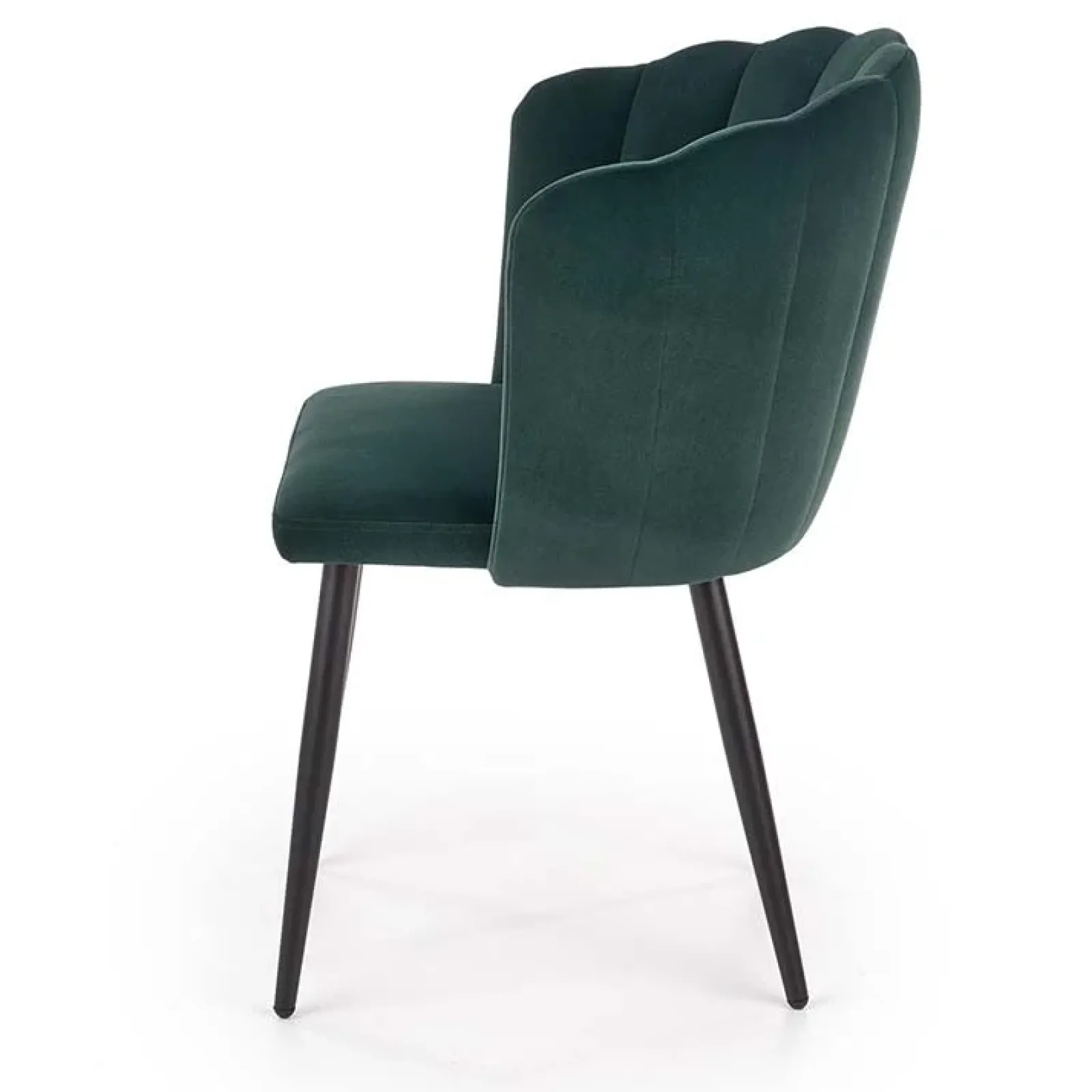 Garnero Arredamenti Sedie In Tessuto-Set 2 sedie soggiorno imbottite in velluto verde con gambe in nero Cinzia